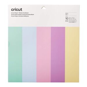 NEW Cricut Smart Paper Sticker Cardstock - 10 Sheets-13inx13in -Adhesive~PASTEL‎